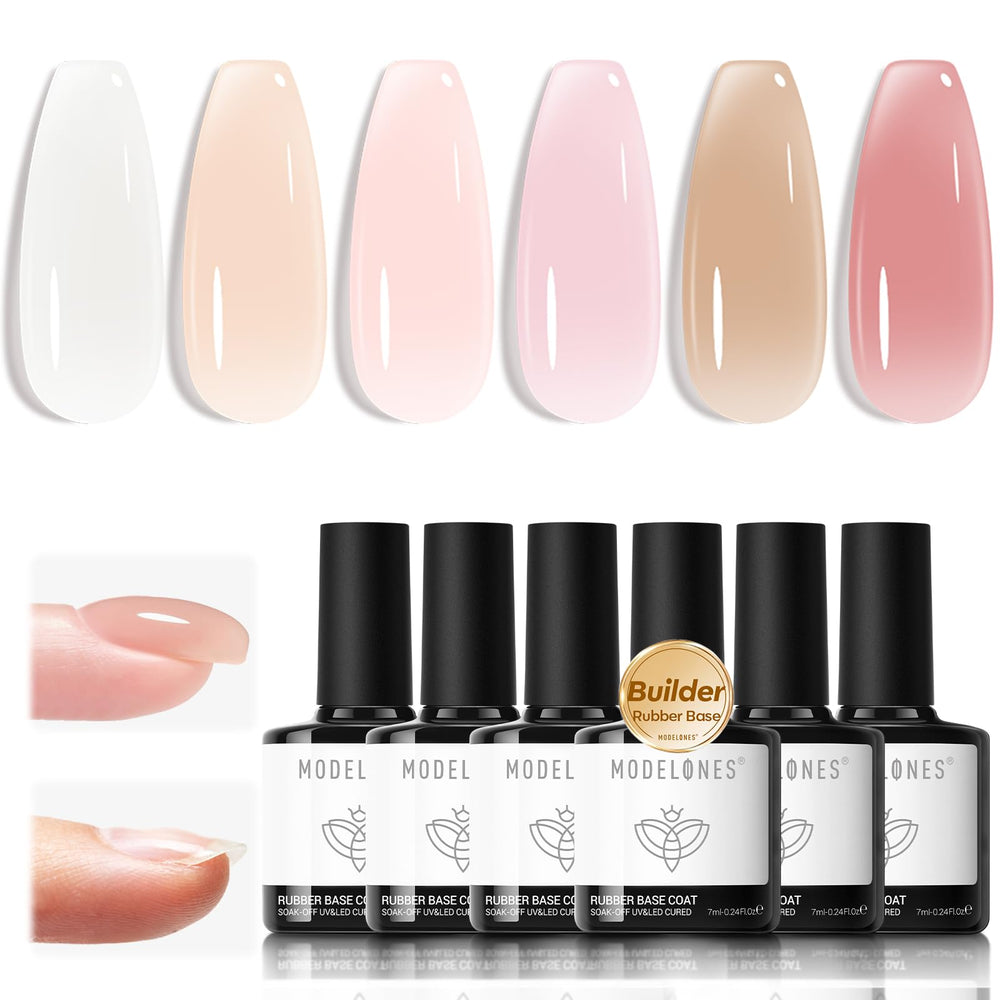 Modelones base caoutchouc ongles rose, base fortifiante pour ongles fragiles.