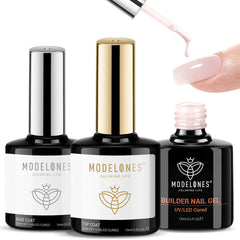 Modelones bouteille gel builder nude rose pour renforcer les ongles fragiles