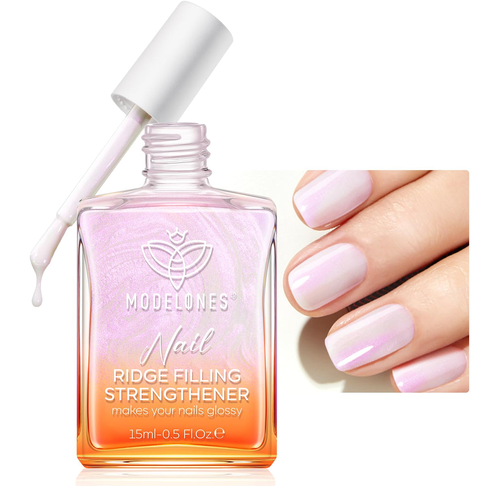 Modelones bouteille-renforcement-ongles-perle-rose, fortifie les ongles durablement.