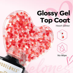 Modelones Bouteille Vernis Gel Coeur Rose, accessoire pratique Saint-Valentin.