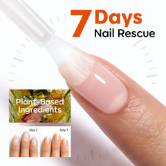 Le pinceau Modelones applique le soin fortifiant sur l’ongle.