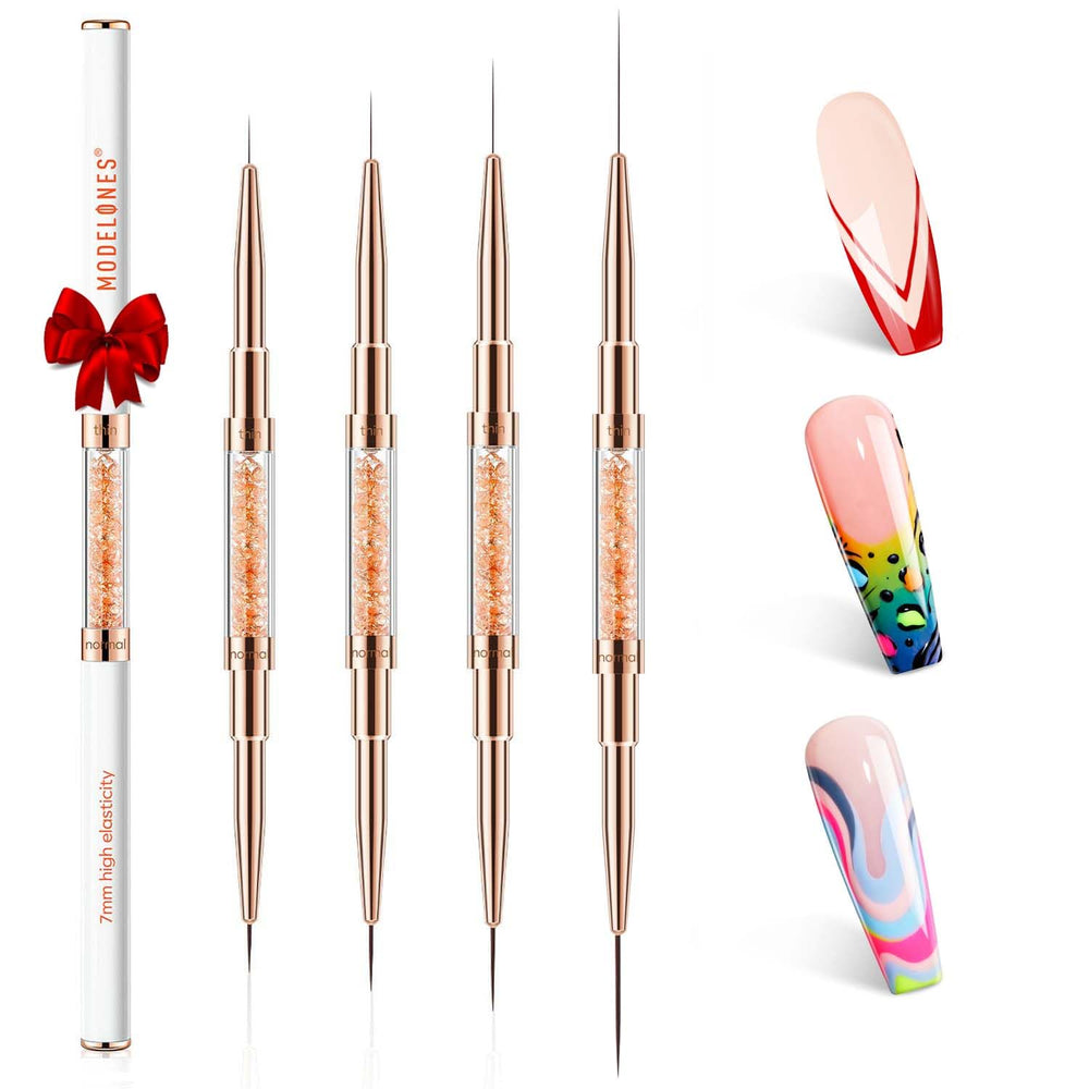 modelones pinceaux nail art double-face 7mm pour détails fins