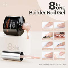 Modelones builder gel demonstrating self-leveling application for smooth coverage.