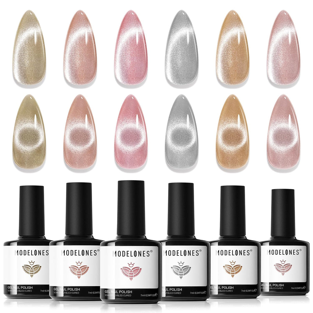 Modelones Cat Eye Gel Galaxy avec aimant inclus pour effets magnétiques.