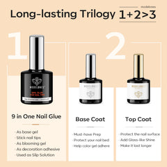 Colle ongles Modelones résistante, adhésion longue durée.