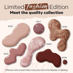 Modelones échantillons de teintes nude et brun sur roue.