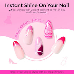 Palette 6 teintes rose en gel pour personnaliser le style.