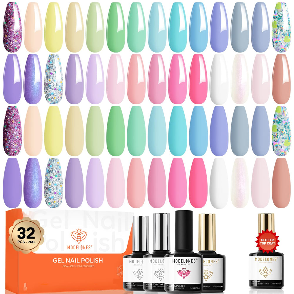 Modelones ensemble gel Printemps: palette variée pour ongles quotidiens