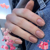 Modelones ensemble d’ongles adhesifs peche-rose pret a l’emploi.