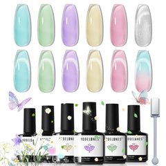 Modelones ensemble vernis gel avec 6 couleurs pour une manucure printemps 2026.