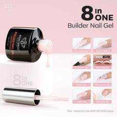 Modelones Gel Builder avec couverture nude pour une base naturelle et uniforme.