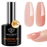 Gel Builder Modelones en teinte abricot‑rose pour une base naturelle et lumineuse.