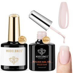 Modelones Gel de Construction : couverture neutre renforçant les ongles fragiles.