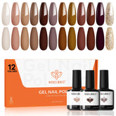Modelones gel nail polish set with 12 winter neutrals for daily and festive looks