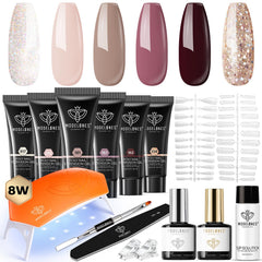 Kit Modelones poly gel extension 6 couleurs pour démarrer facilement les ongles à domicile