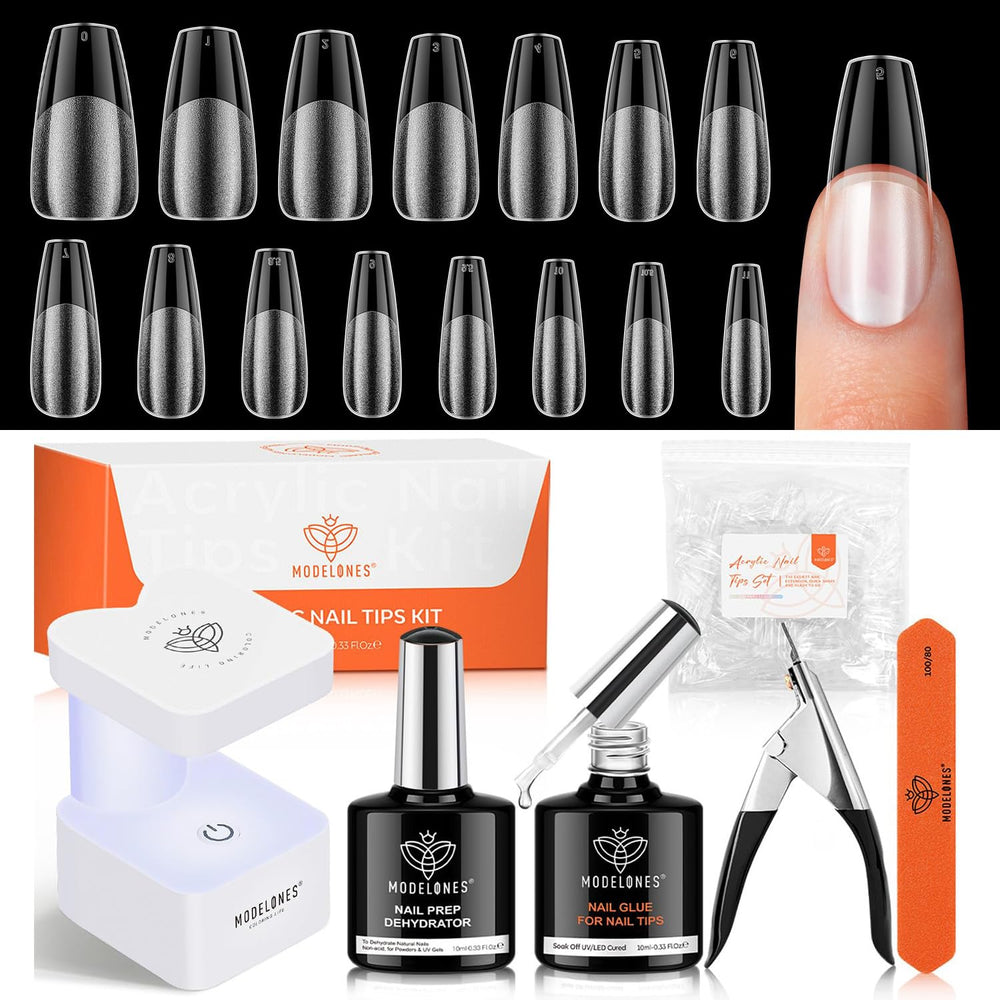 Modelones kit gel ongles forme cercueil: ensemble complet pour extensions à domicile.