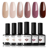 Modelones kit gel vernis six couleurs nude brun – ensemble prêt à l'emploi.