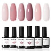 Modelones kit vernis gel 6 teintes rose nude, fini élégant.