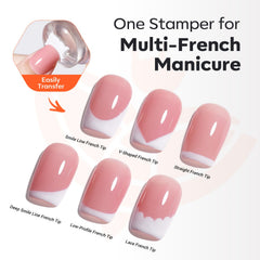 Modelones kit vernis gel style français rose nude, pour une manucure naturelle et chic.