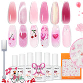 modelones kit-vernis-gel-rose-6-couleurs: kit polyvalent pour créer des nuances roses sur vos ongles.