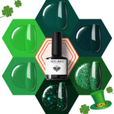 Modelones kit vernis gel vert forêt, six couleurs pour ongles éclatants.