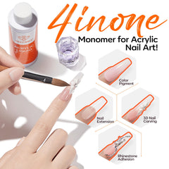 Modelones Monomère, flacon pratique favorisant une adhésion durable pour extensions.