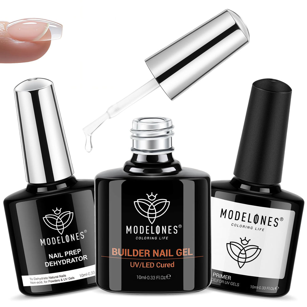 Modelones Nail Dehydrator bottle ensures clean nails for better adhesion.