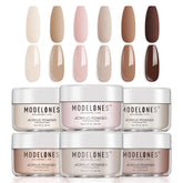 Modelones Nude acrylic powder kit with six neutral shades for at‑home nail art.