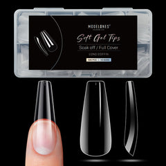 Modelones onglets coffin long et 500 pièces pour une extension rapide et naturelle.