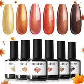 Modelones ensemble palettes couleurs automne affiche six teintes pour les ongles.