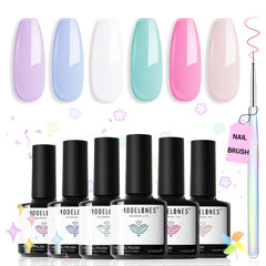 Modelones rose doux vernis gel: teinte pastel idéale pour une manucure légère.