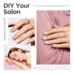 Pose en 3 minutes avec Modelones, ongles durables et naturels.