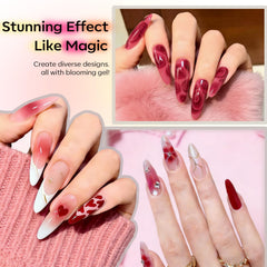 Gel blooming clair Modelones, permet effet marbré et dégradés fluides.