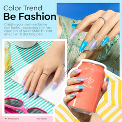 Modelones vernis gel blanc nacré pour un rendu propre et délicat.