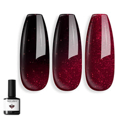 Modelones vernis gel Bourgogne changement humeur pour un style audacieux et élégant.