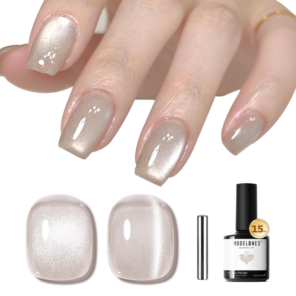 Modelones Vernis Œil-de-chat base neutre – look élégant et discret.