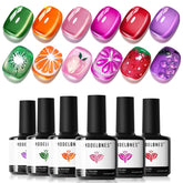 Modelones vernis gel Cat Eye orange néon avec effet magnétique éclatant
