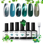 Modelones Gel: ensemble 6 couleurs œil de chat bleu-vert pour effet spectaculaire