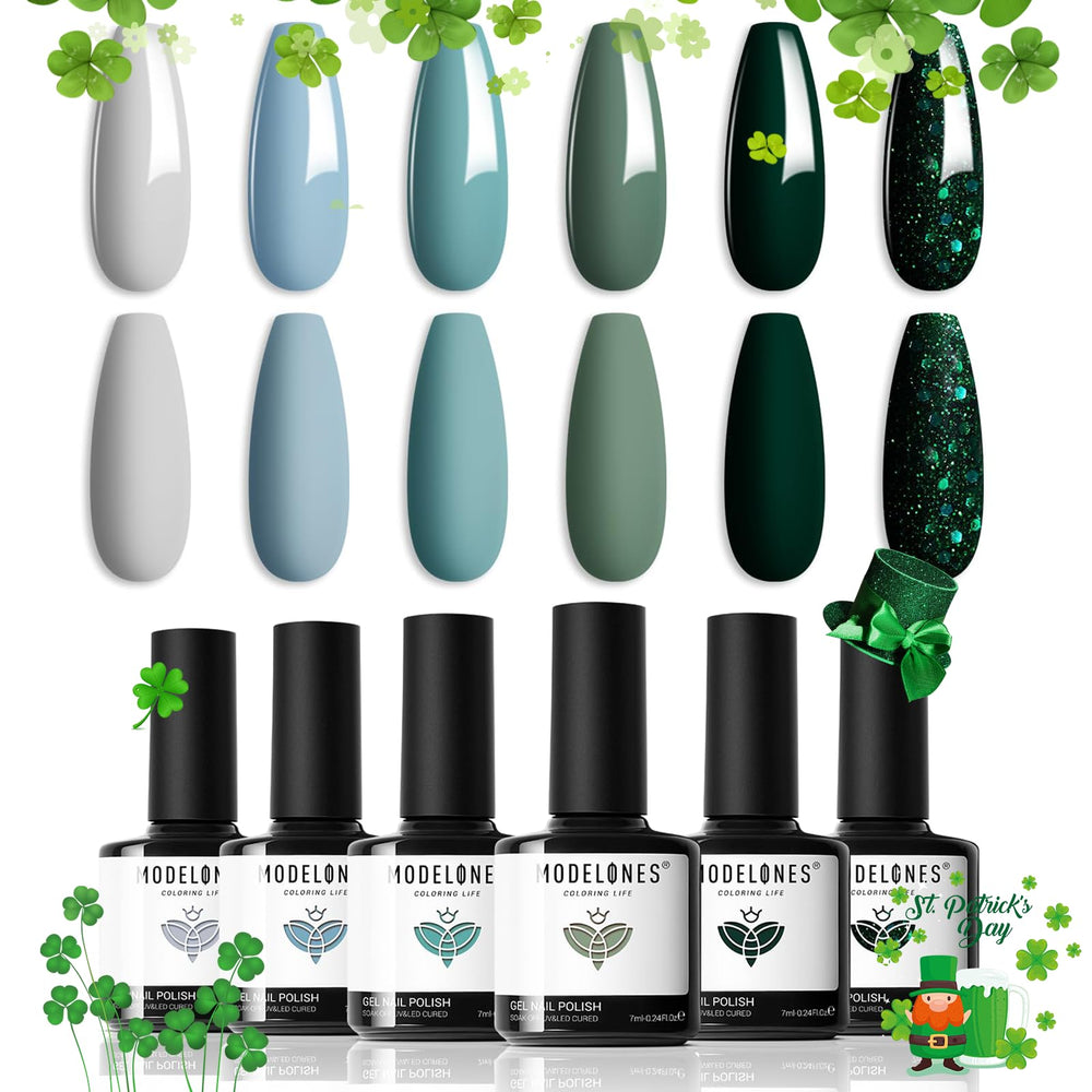 Gamme Modelones Gel Vernis ensemble St Patrick: six couleurs pour salon ou maison