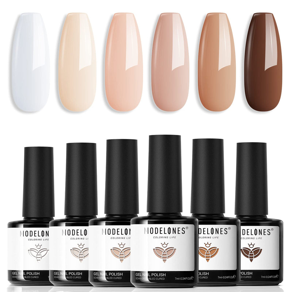 Modelones Gel Vernis ensemble 6 couleurs pour une manucure durable et brillante à domicile.