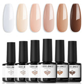 Modelones Gel Vernis ensemble 6 couleurs pour une manucure durable et brillante à domicile.