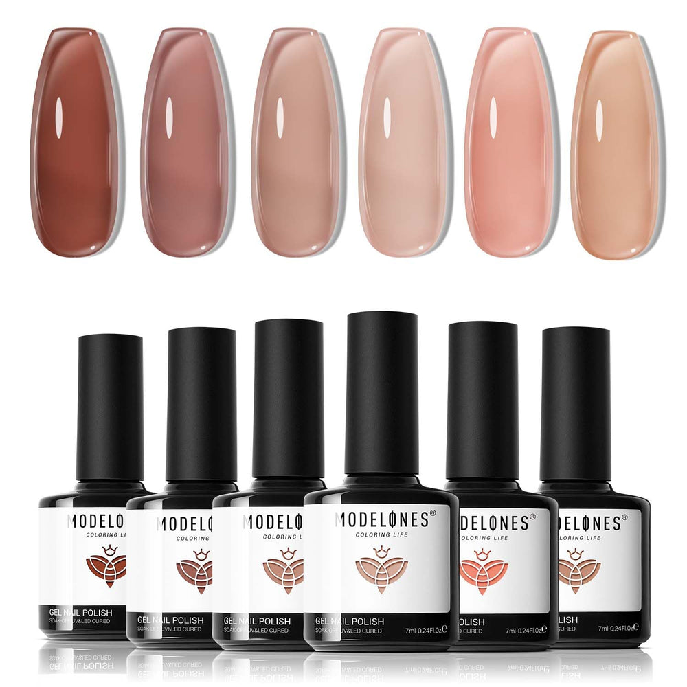 Modelones Jelly Gel avec fenêtre couleur montrant la teinte idéale pour tous les tons de peau.