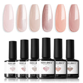 Modelones vernis gel neutre – ensemble de 6 couleurs nude pour un look polyvalent