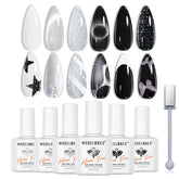 Modelones Vernis Gel noir – couleur intense, brillance durable pour une manucure chic.