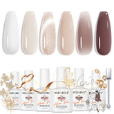 Vernis gel nude blanc Modelones – ensemble prêt pour une manucure naturelle.