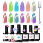 Modelones Vernis Gel Œil de Chat – ensemble néon, six couleurs éclatantes et effet unique.