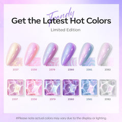 Modelones Vernis Gel perle rose-violet pâle, éclat doux et longue tenue.