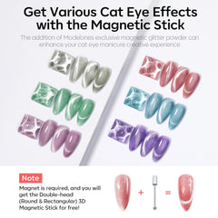 Modelones vernis œil-de-chat à aimant pour motifs magnétiques variés