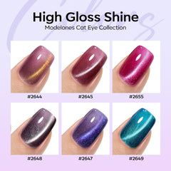 Modelones vernis œil-de-chat rose fluo, look audacieux