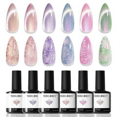 Modelones vernis œil-de-chat rose nacré pour brillance durable.